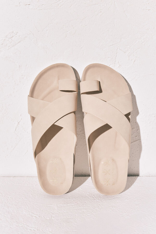 Women'secret Sandalia bio tiras cruzadas beige nude