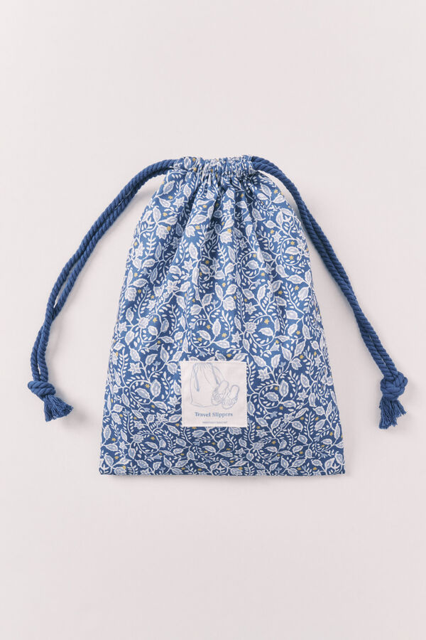 Women'secret Pack viaje zapatillas casa azul estampado