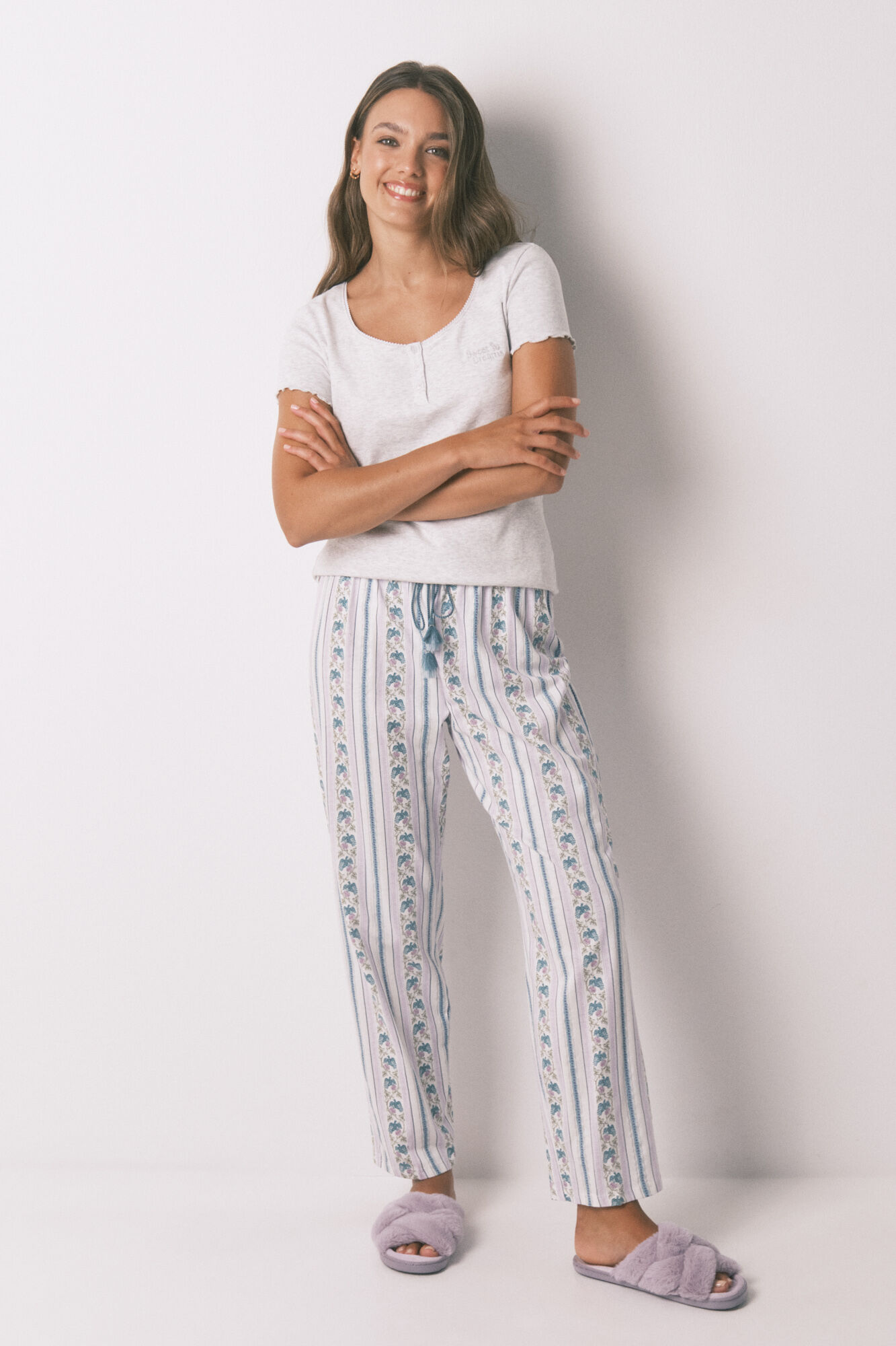 Women'secret Camiseta manga corta algod&oacute;n gris 