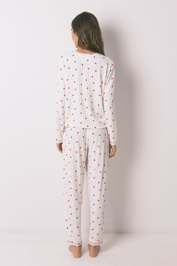 Women'secret Pijama largo estampado Mickey Cherry blanco