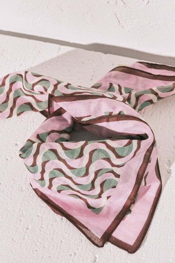 Women'secret Pa&ntilde;uelo algod&oacute;n estampado geom&eacute;trico estampado