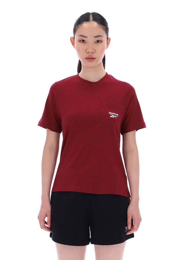 Reebok Camiseta deportiva con bolsillo y logo Reebok burdeos