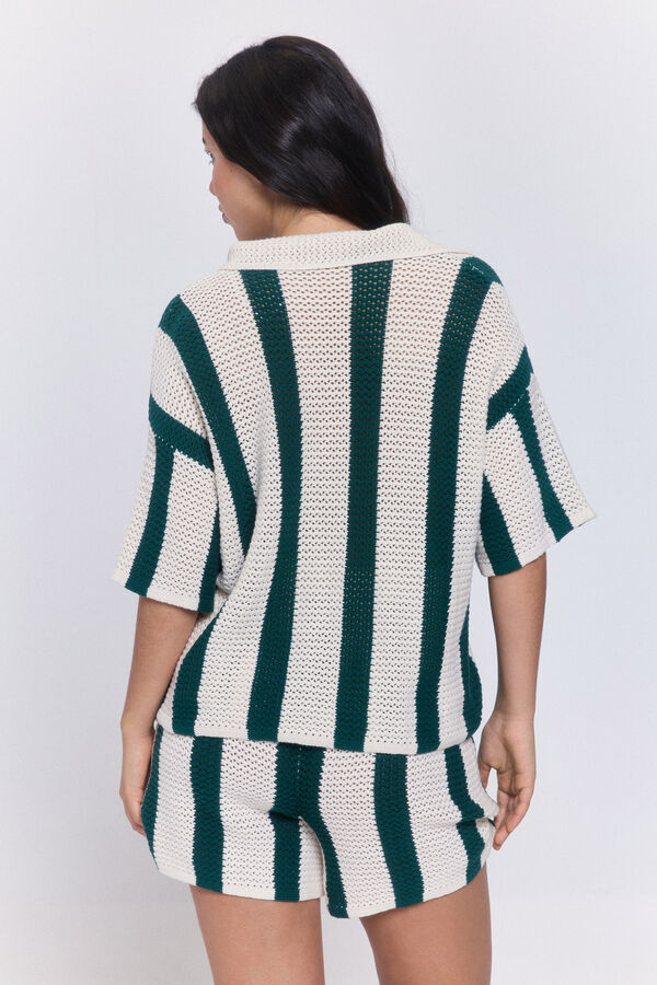 Pieces Camiseta punto estampada blanco