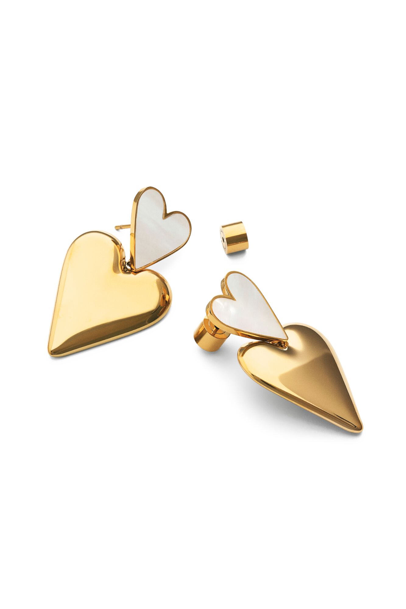 Singularu Pendientes Duo d'amour  Ba&ntilde;o Oro 