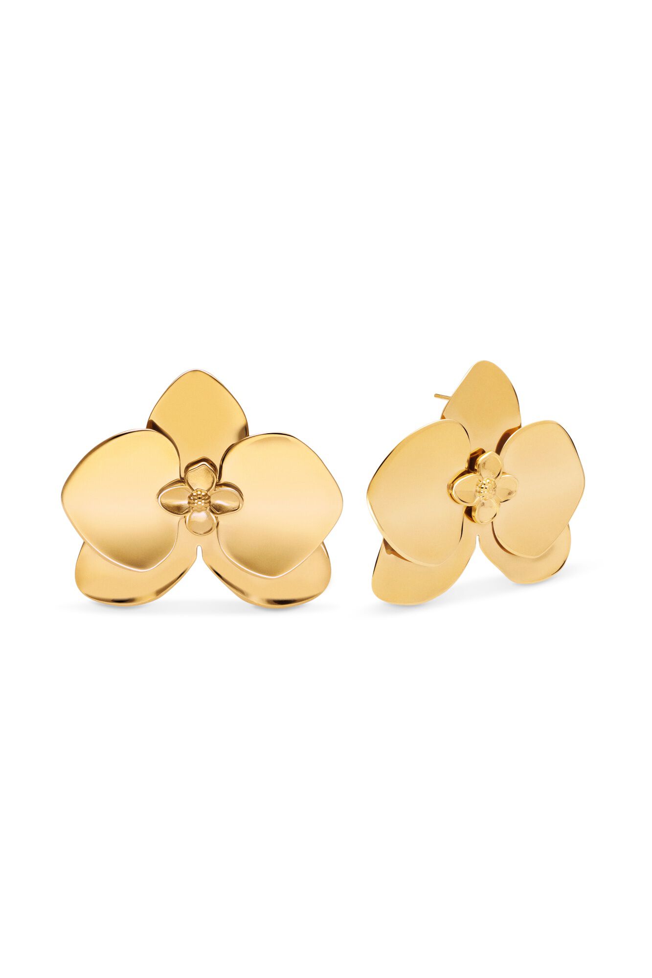 Singularu Pendientes Botanic Acero Ba&ntilde;o Oro