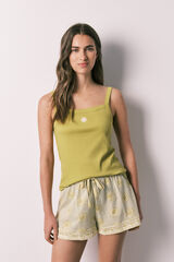 Women'secret Pijama corto tirantes verde verde