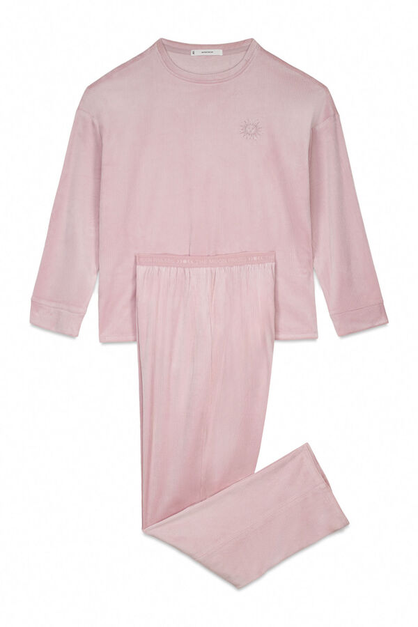 Women'secret Pijama largo canal&eacute; terciopelo rosa  rosa