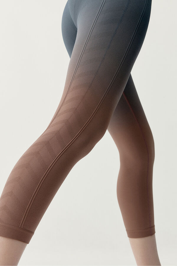 Born Living Yoga Leggings deportivos Dione gris y marr&oacute;n verde