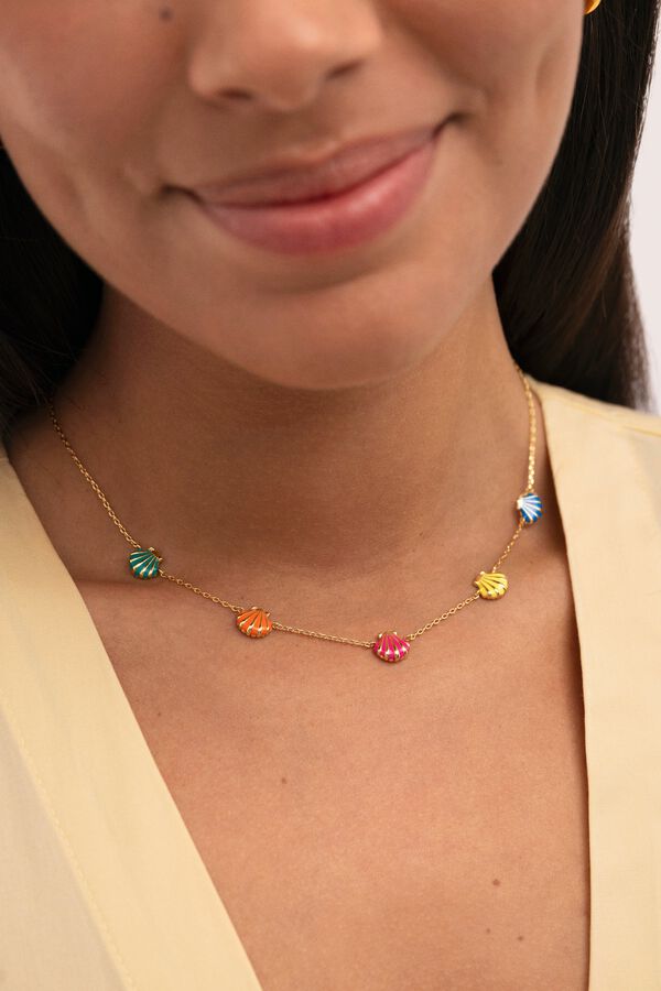 Singularu Collar Conchas Enamel Ba&ntilde;o Oro amarillo
