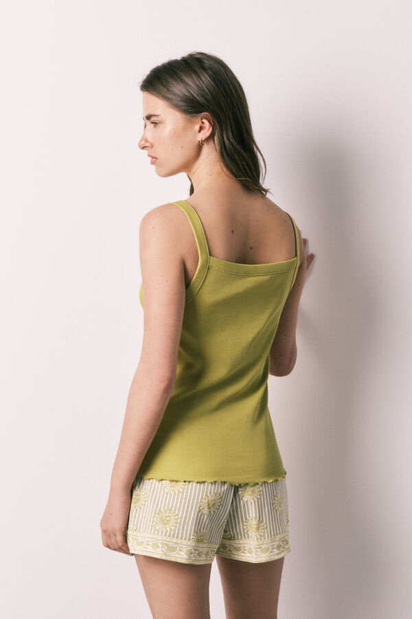 Women'secret Pijama corto tirantes verde verde