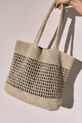 Women'secret Bolso tote grande rafia natural nude