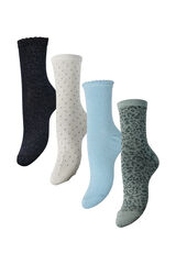 Pieces Pack 4 calcetines l&uacute;rex multicolor