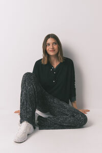 Women'secret Pantal&oacute;n largo animal print gris