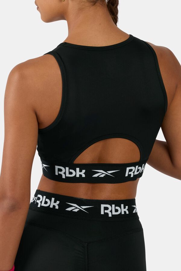 Reebok Sujetador deportivo sujeci&oacute;n media negro