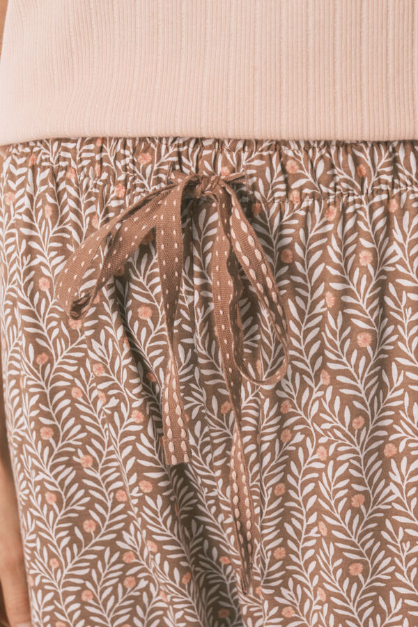 Women'secret Pijama Capri algod&oacute;n estampado rosa amarillo naranja