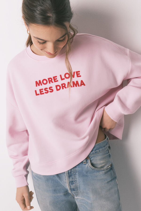 Women'secret Sudadera algod&oacute;n rosa rosa