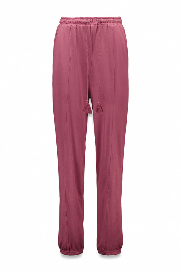 Women'secret Pantal&oacute;n largo punto suave granate burdeos