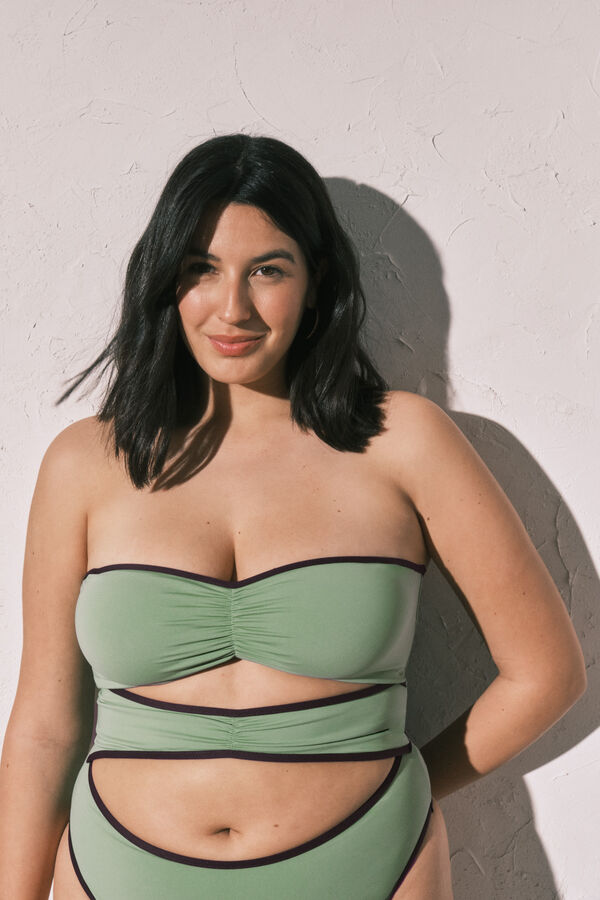 Women'secret Ba&ntilde;ador bandeau aberturas frontales verde verde