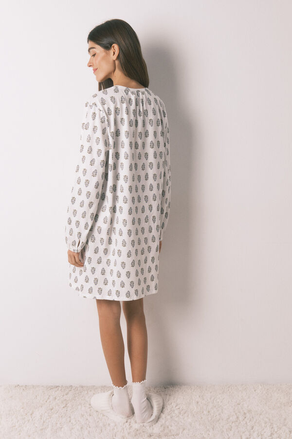 Women'secret Camis&oacute;n corto algod&oacute;n flores blanco