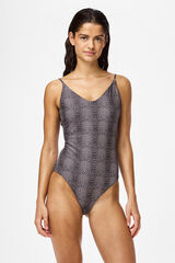 Pieces Ba&ntilde;ador triangular animal print negro