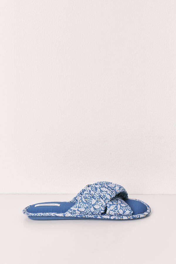 Women'secret Pack viaje zapatillas casa azul estampado