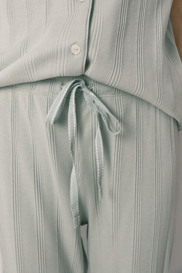 Women'secret Pijama camisero algod&oacute;n canal&eacute; verde verde