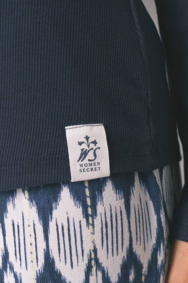Women'secret Camiseta manga larga algod&oacute;n azul azul