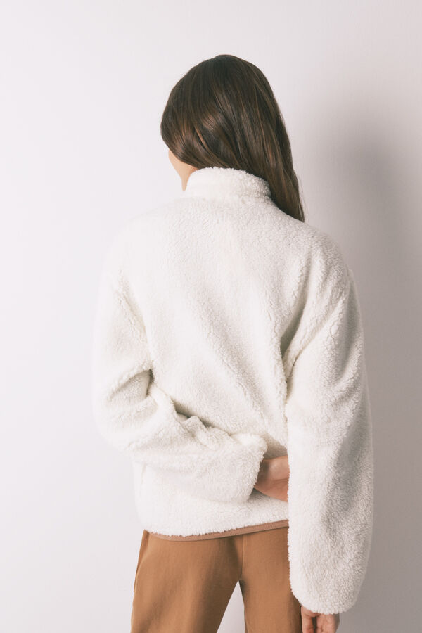 Women'secret Bata corta borreguito parches perritos marfil