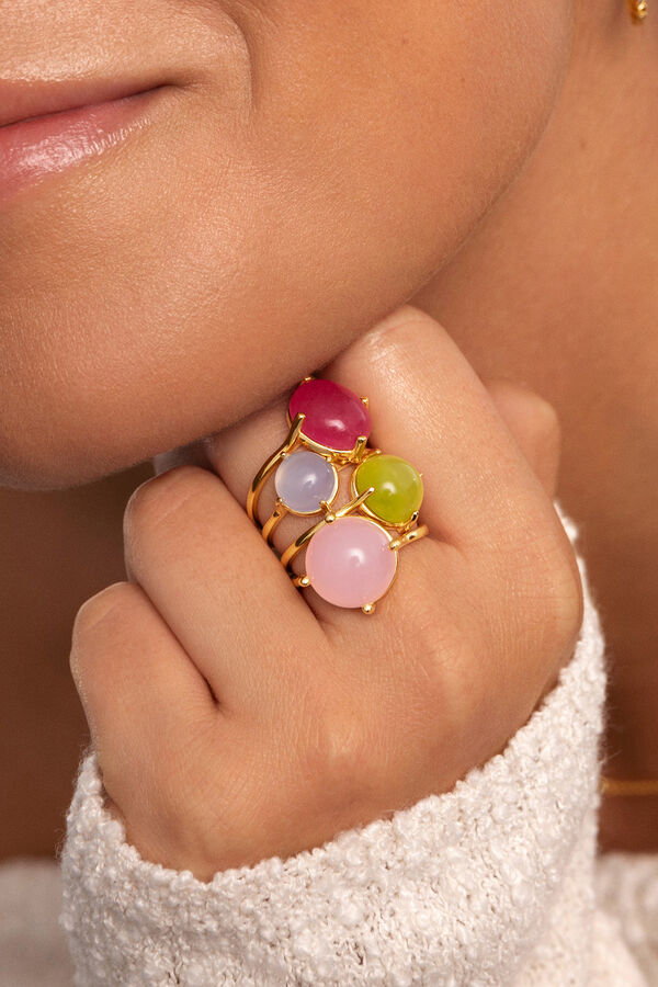 Singularu Anillo Celebrate Pink Ba&ntilde;o Oro amarillo
