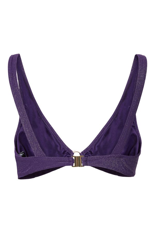 Pieces Bikini top nylon con glitter morado/lila