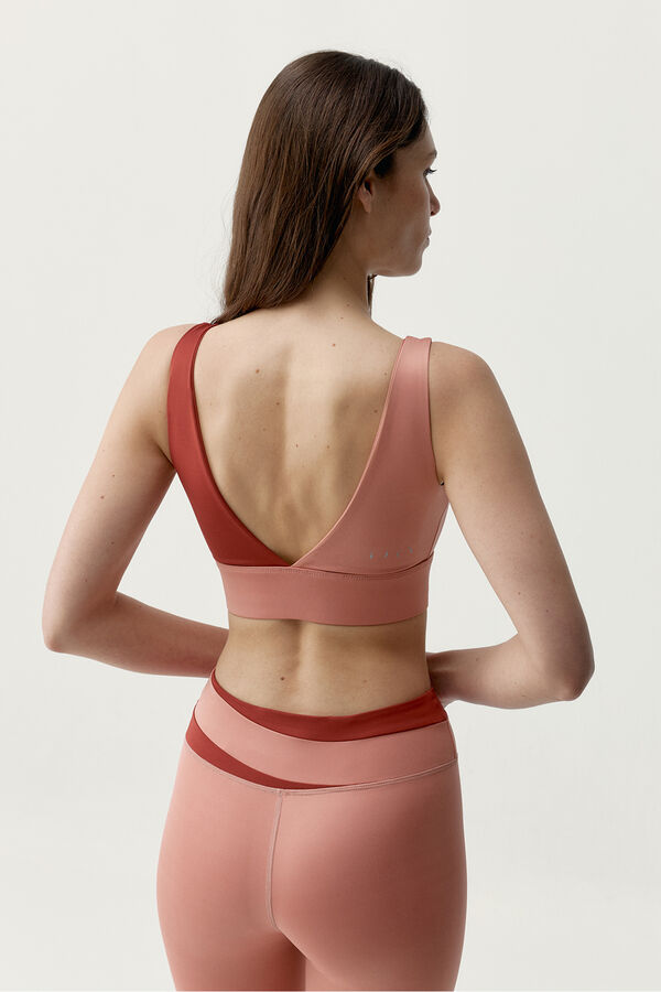 Born Living Yoga Top deportivo Kate coral/rojo estampado