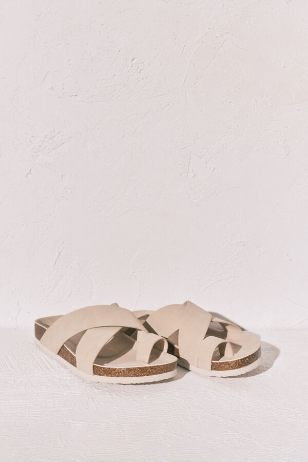 Women'secret Sandalia bio tiras cruzadas beige nude