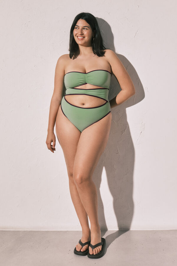 Women'secret Ba&ntilde;ador bandeau aberturas frontales verde verde