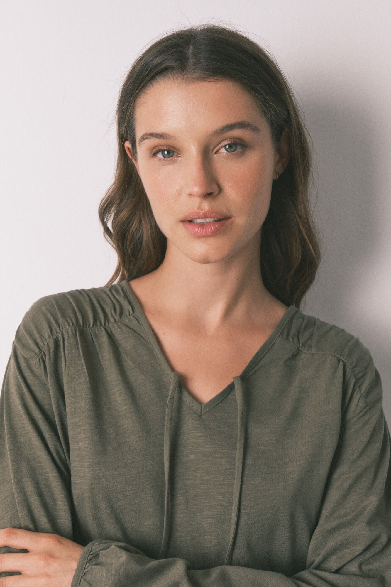 Women'secret Camiseta manga larga algod&oacute;n frunce verde