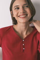 Women'secret Camiseta manga larga 100% algod&oacute;n rojo rojo