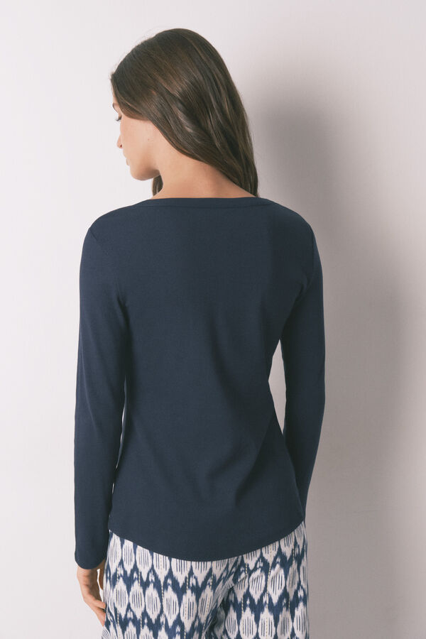 Women'secret Camiseta manga larga algod&oacute;n azul azul