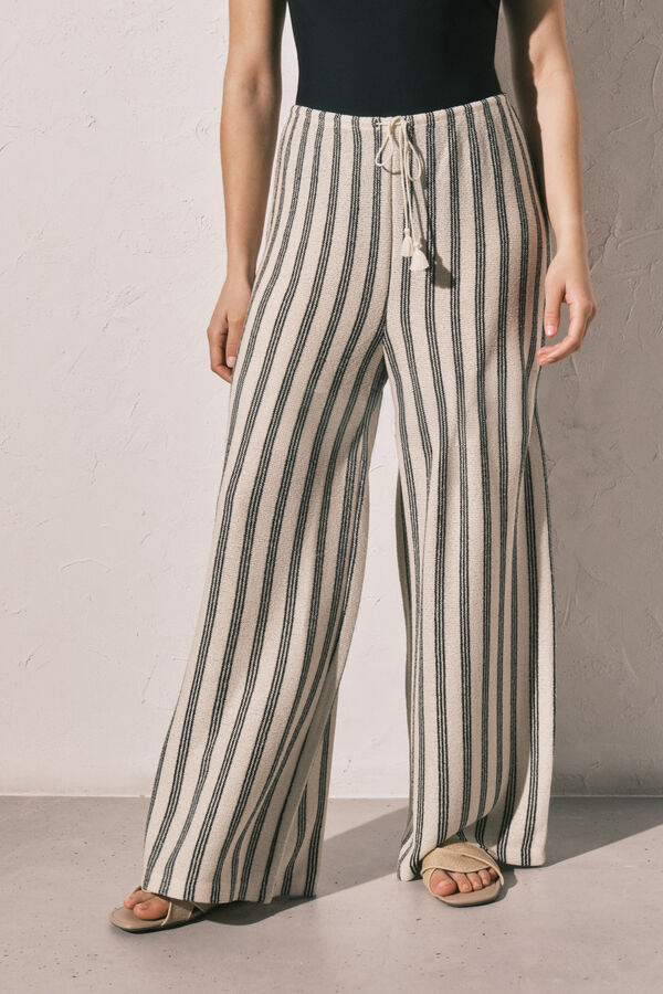 Women'secret Pantal&oacute;n largo estructura rayas estampado