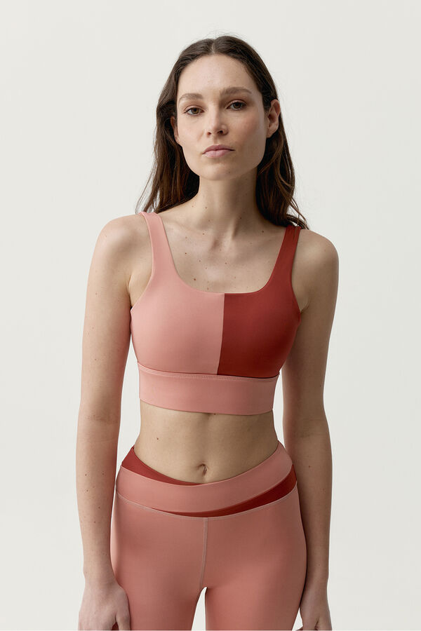 Born Living Yoga Top deportivo Kate coral/rojo estampado