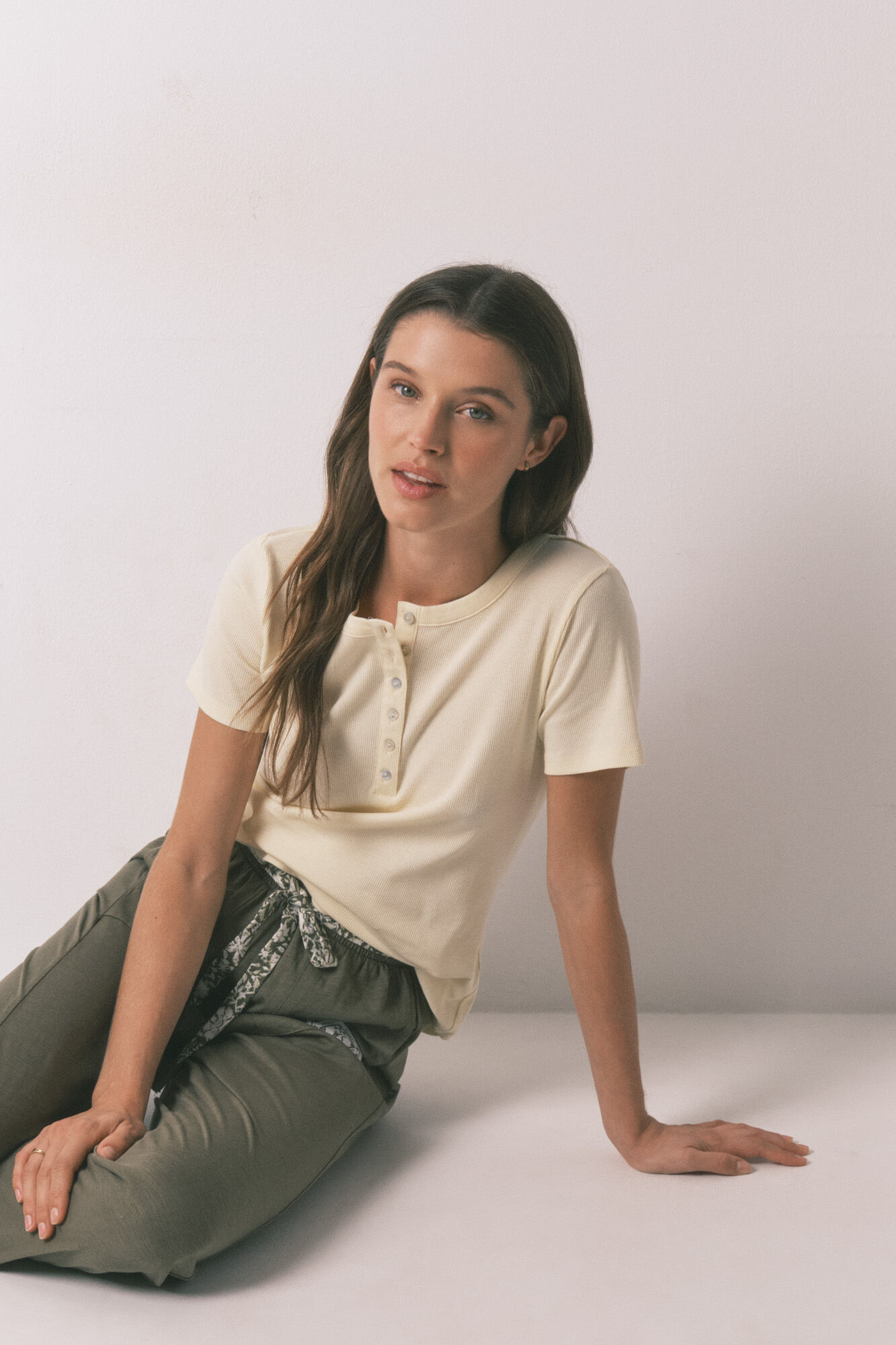 Women'secret Pantal&oacute;n largo algod&oacute;n verde