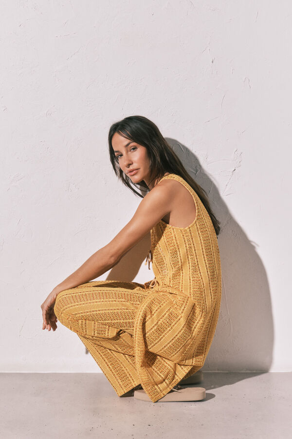 Women'secret T&uacute;nica larga abierta crochet multicolor estampado