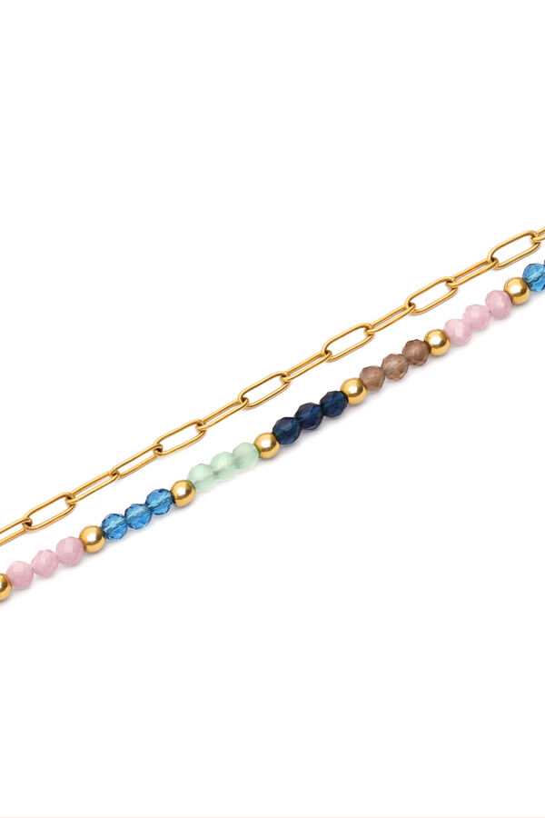 Singularu Pulsera Dye Dots Bruma Acero Ba&ntilde;o Oro amarillo