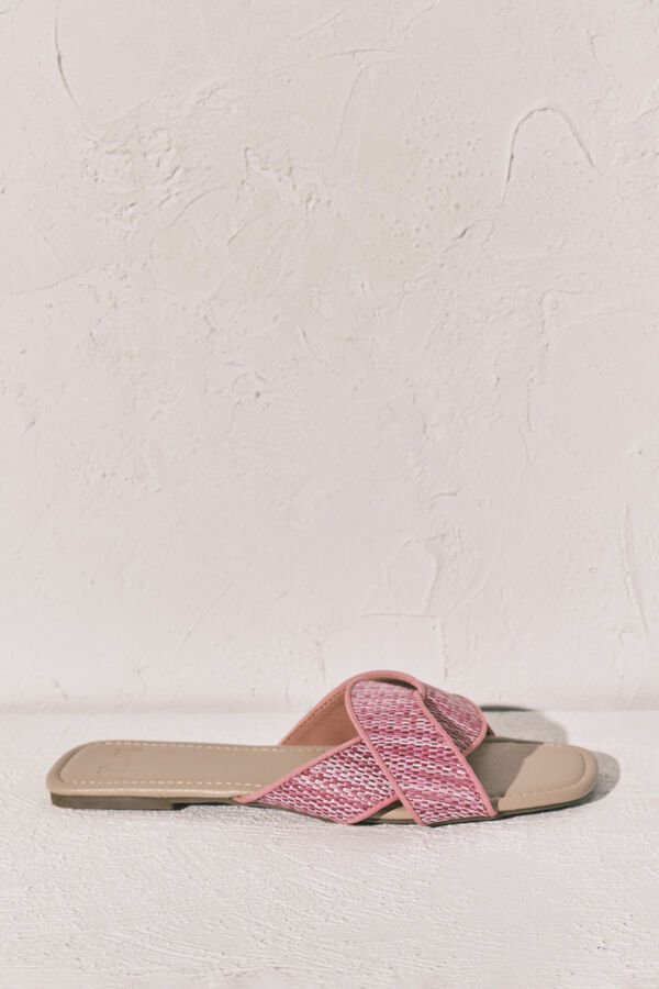Women'secret Sandalias pala rafia rosa rosa