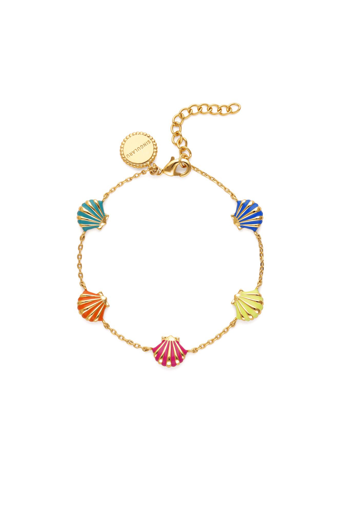Singularu Pulsera Conchas Enamel Ba&ntilde;o Oro