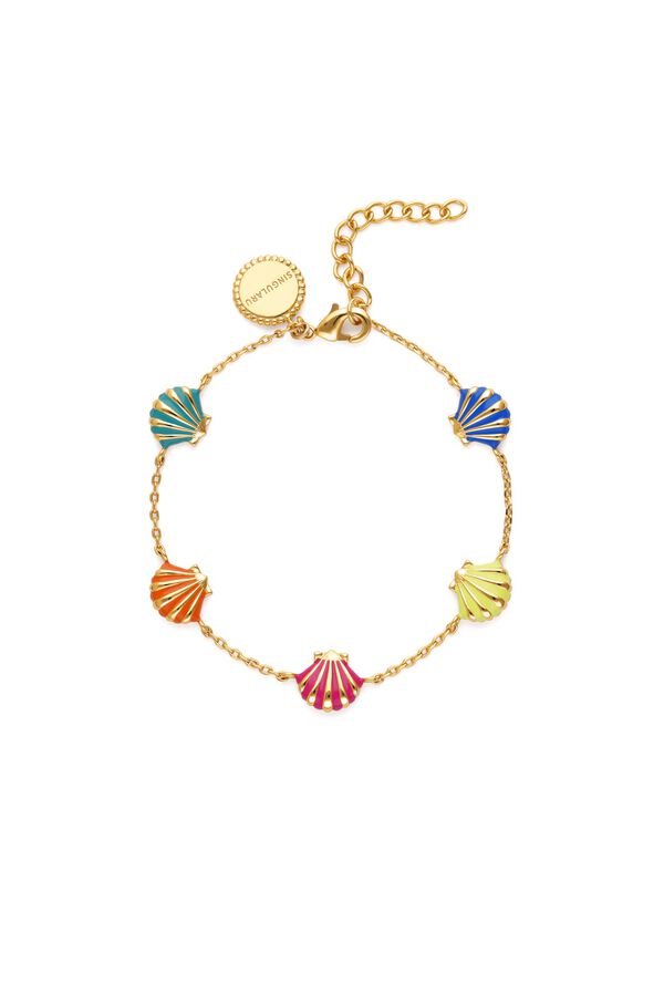 Singularu Pulsera Conchas Enamel Ba&ntilde;o Oro amarillo