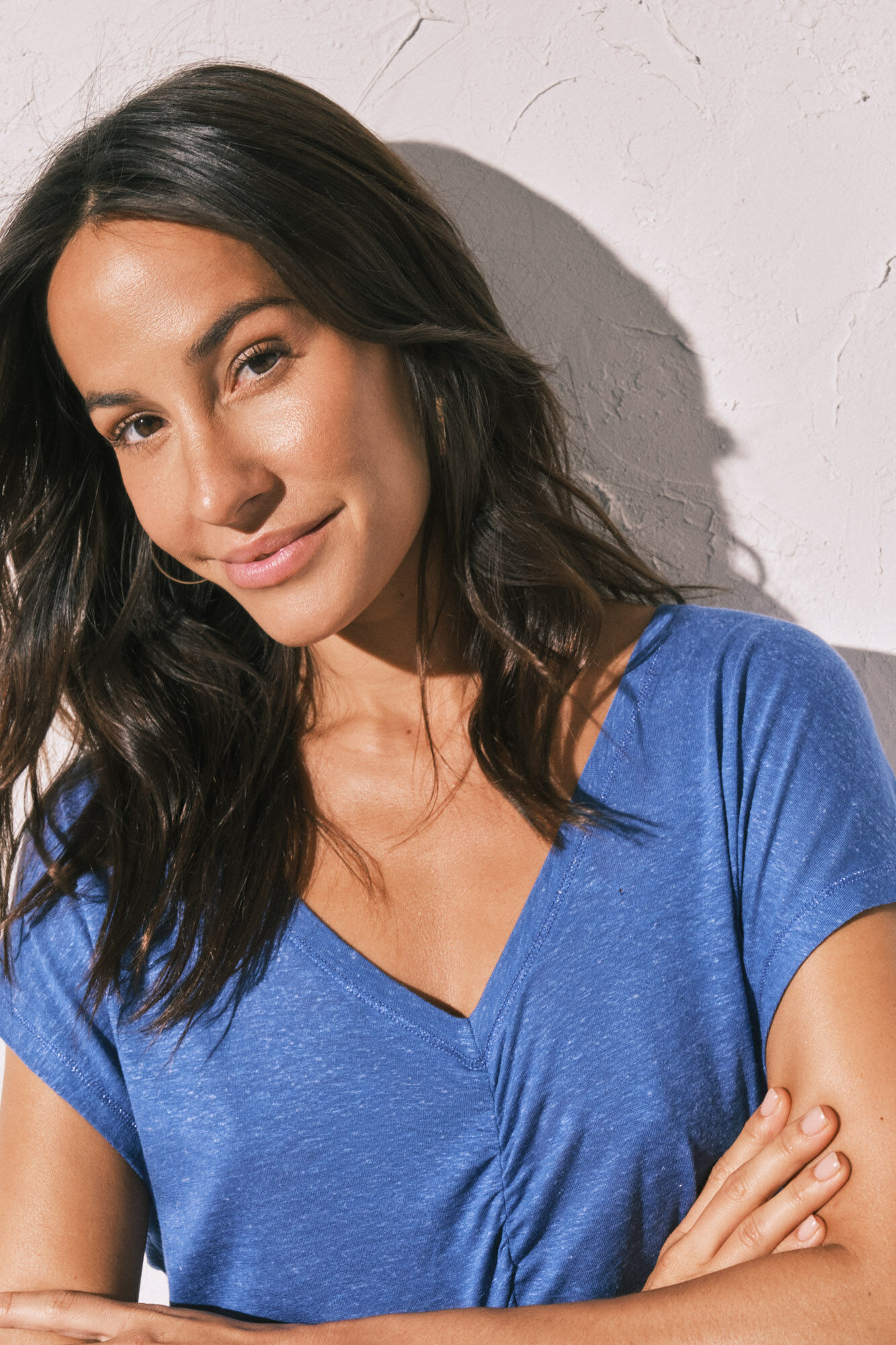 Women'secret Camiseta corta viscosa lino azul