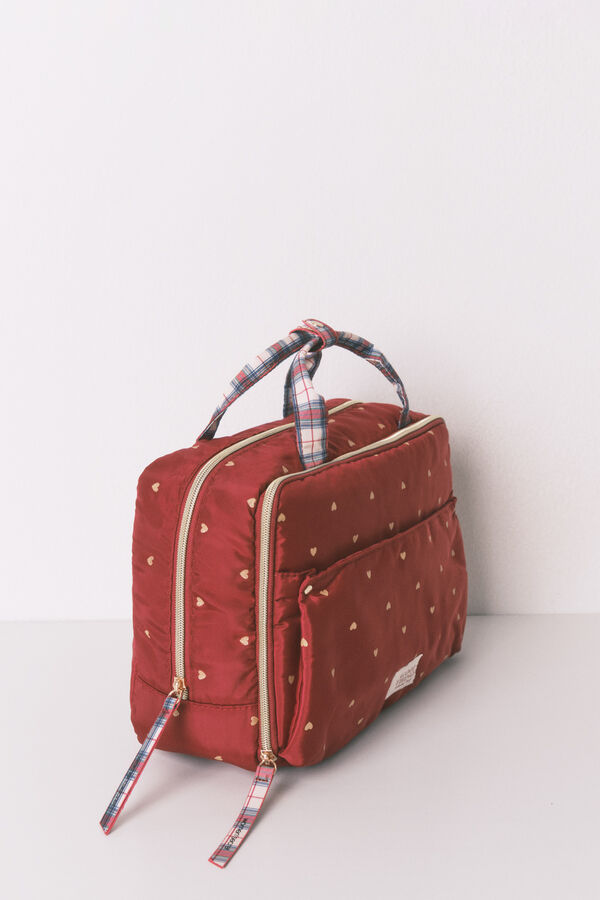 Women'secret Neceser grande nylon rojo estampado corazones rojo