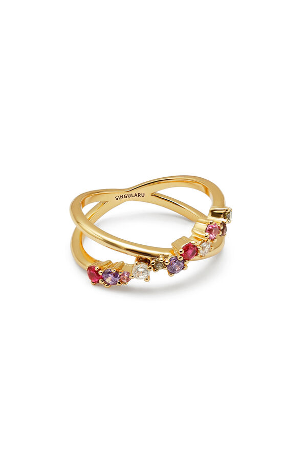 Singularu Anillo Estelar Cross Ba&ntilde;o oro amarillo