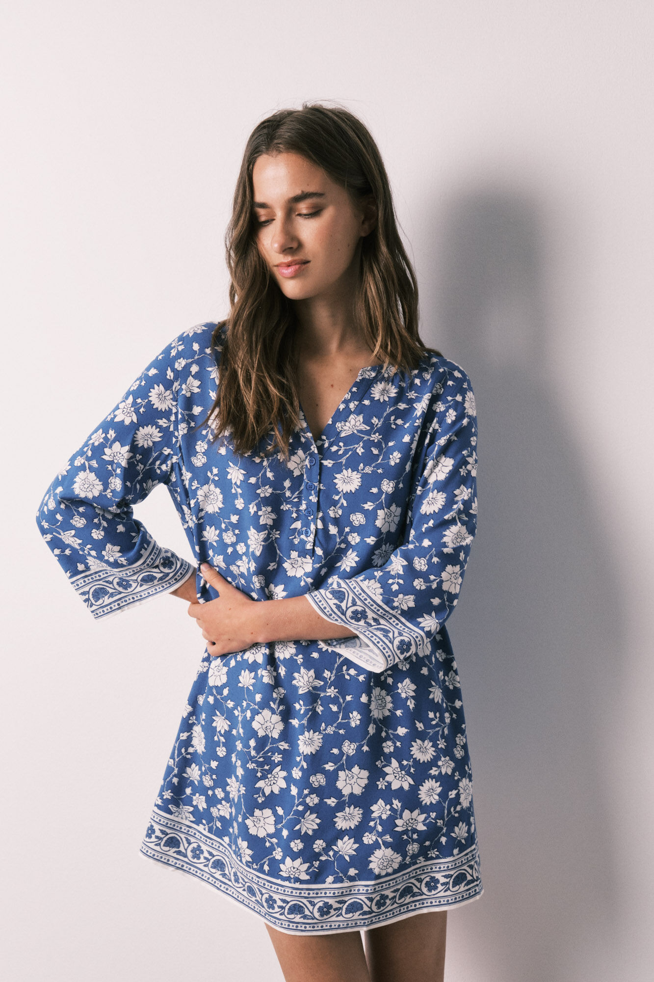 Women'secret Camisola azul flores