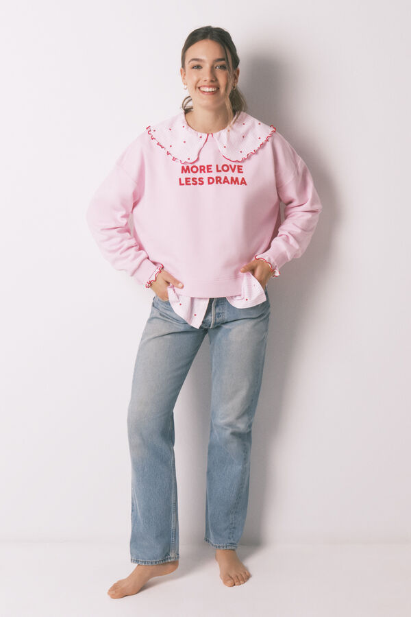 Women'secret Sudadera algod&oacute;n rosa rosa