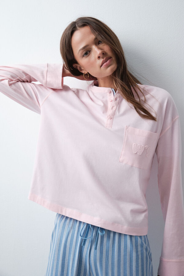 Women'secret Camiseta algod&oacute;n bolsillo rosa rosa